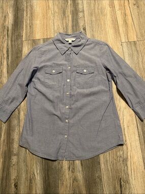 croft & barrow Womens Button- Shirt in Light Blue 100%Cotton